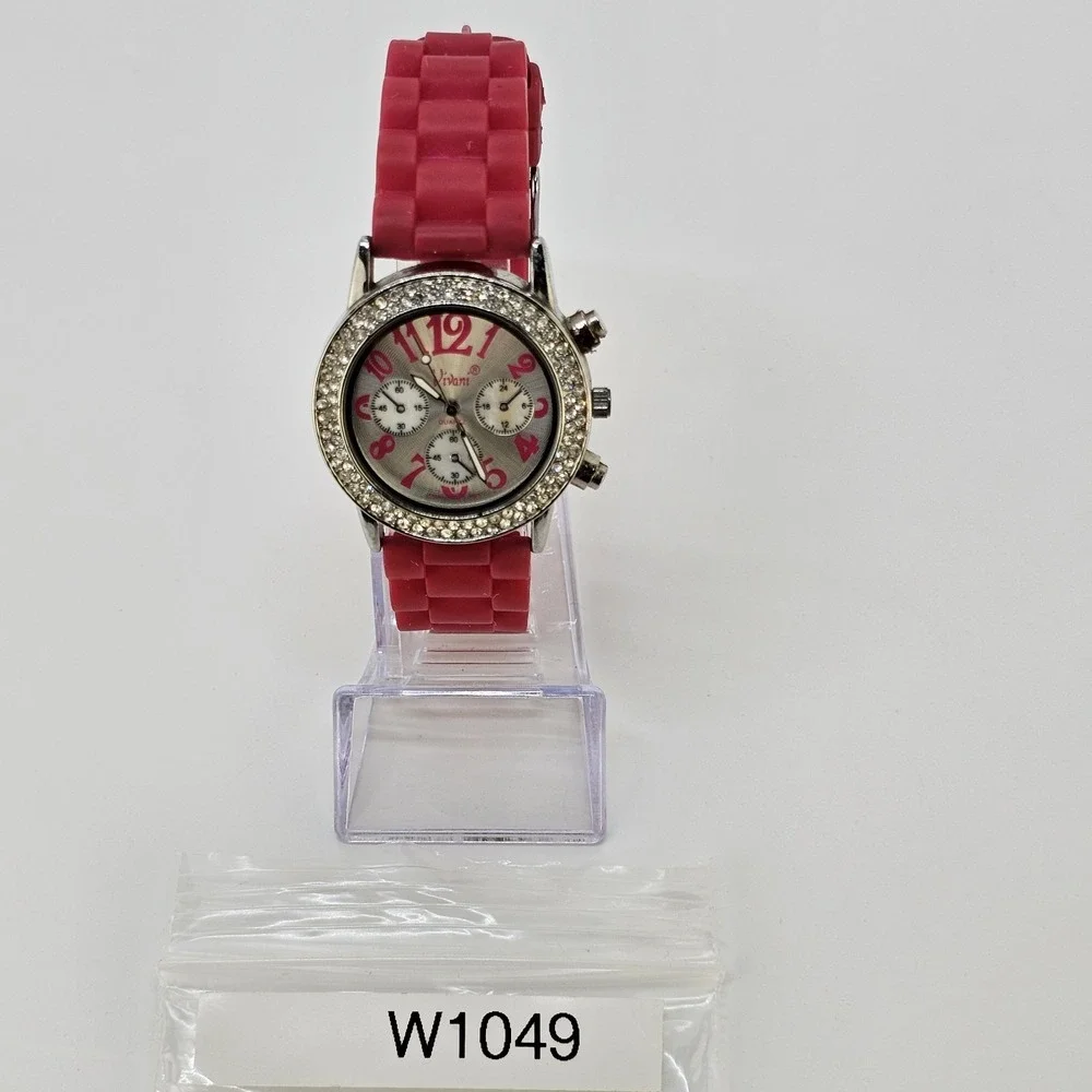 Women's Analog Watch 36MM Gray Dial Multicolor Plastic Bands NEW Battery